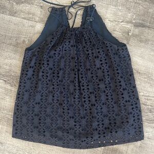 ❤️ Theory Black Eyelet Shoulder Flattering Blouse 👚 ❤️ F1